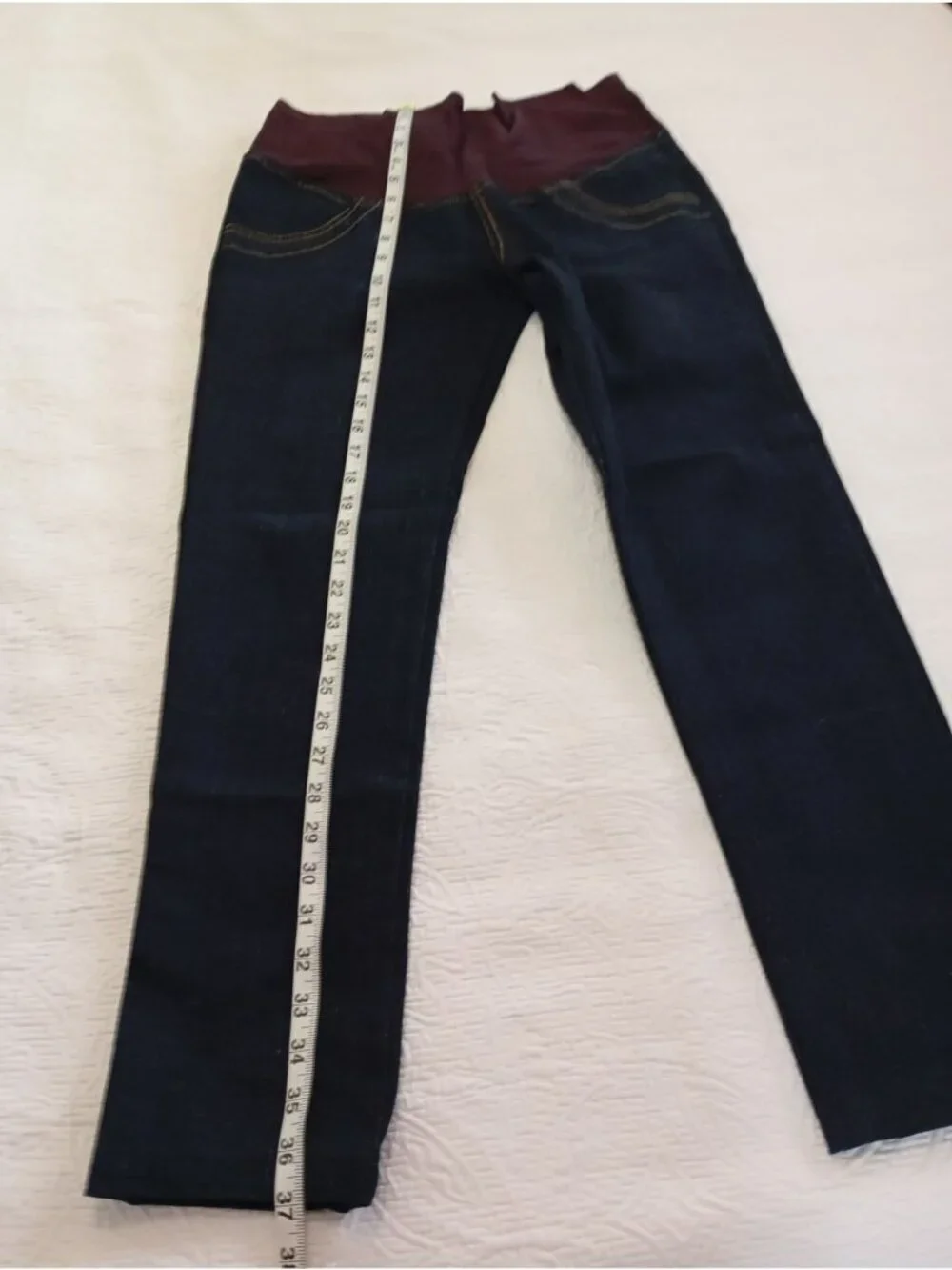 Jumys Womens Dark Wash Maternity Denim Jeans With Elastic Waistband Size 16